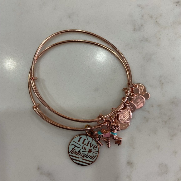 Disney x Alex and Ani // I Live in Fantasy Land Bracelet Set // Rose Gold - Picture 1 of 10